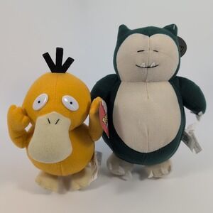 VTG 1999 Official Pokemon Snorlax Psyduck Plush Play by Play with Tags Nintendo